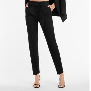 Mid rise paperbag ankle pant